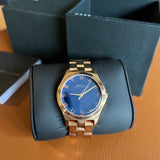 Buy Shop Marc Jacobs Henry Blue Dial Rose Gold Steel Strap Watch for Women - MBM3213 USA Online