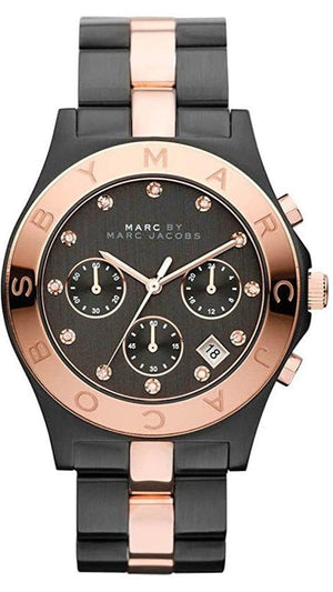 Buy Shop Marc Jacobs Blade Chronograph Grey Dial Two Tone Steel Strap Watch for Women - MBM3180 USA Online