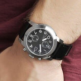 Buy Shop Marc Jacobs Larry Chronograph Black Dial Black Leather Strap Watch for Men - MBM5033 USA Online