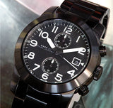 Buy Shop Marc Jacobs Larry Chronograph Black Dial Black Steel Strap Watch for Men - MBM5032 USA Online