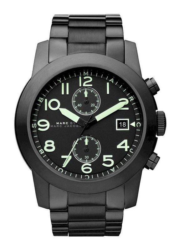 Buy Shop Marc Jacobs Larry Chronograph Black Dial Black Steel Strap Watch for Men - MBM5032 USA Online