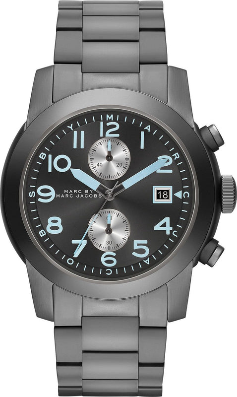Buy Shop Marc Jacobs Larry Chronograph Black Dial Gunmetal Grey Steel Strap Watch for Men - MBM5031 USA Online