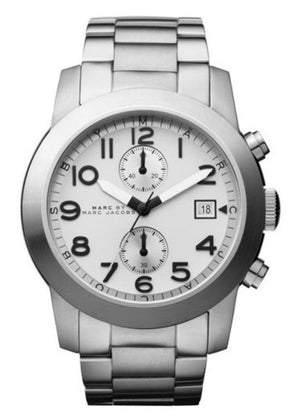 Buy Shop Marc Jacobs Larry Chronograph White Dial Silver Steel Strap Watch for Men - MBM5030 USA Online
