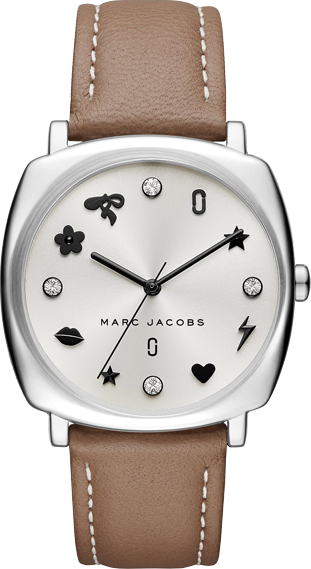 Buy Shop Marc Jacobs Mandy Silver Dial Brown Leather Strap Watch for Women - MJ1563 USA Online