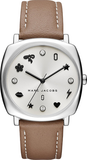 Buy Shop Marc Jacobs Mandy Silver Dial Brown Leather Strap Watch for Women - MJ1563 USA Online