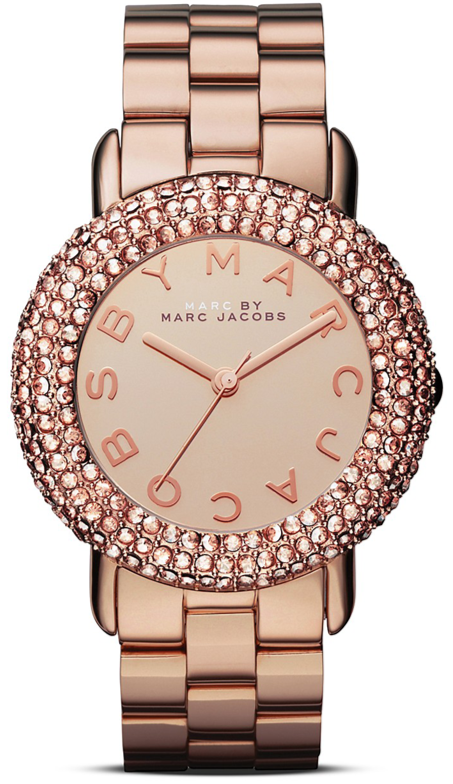 Buy Shop Marc Jacobs Marci Crystals Rose Gold Dial Rose Gold Steel Strap Watch for Women - MBM3192 USA Online