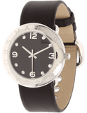 Buy Shop Marc Jacobs Amy Black Dial Black Leather Strap Watch for Women - MBM1140 USA Online