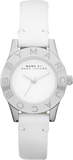 Buy Shop Marc Jacobs Mini Blade White Dial White Leather Strap Watch for Women - MBM1206 USA Online