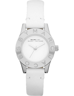 Buy Shop Marc Jacobs Mini Blade White Dial White Leather Strap Watch for Women - MBM1206 USA Online