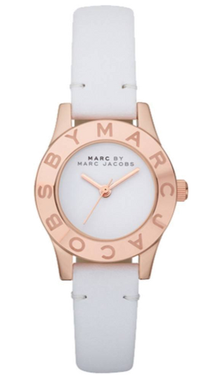 Buy Shop Marc Jacobs Mini Blade White Dial White Leather Strap Watch for Women - MBM1207 USA Online