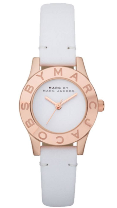 Buy Shop Marc Jacobs Mini Blade White Dial White Leather Strap Watch for Women - MBM1207 USA Online