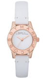 Buy Shop Marc Jacobs Mini Blade White Dial White Leather Strap Watch for Women - MBM1207 USA Online
