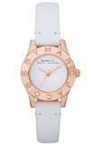 Marc Jacobs Blade Mini White Dial White Leather Strap Watch for Women - MBM1207