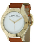 Marc Jacobs Blade White Dial Brown Leather Strap Watch for Women - MBM1218