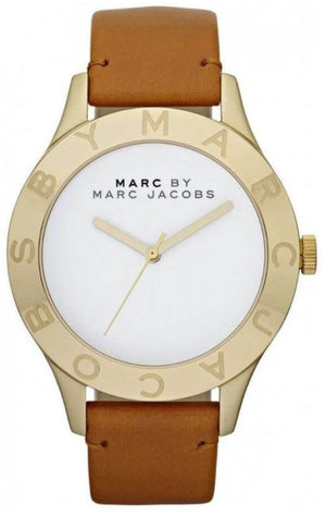 Buy Shop Marc Jacobs Blade White Dial Brown Leather Strap Watch for Women - MBM1218 USA Online