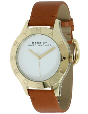 Buy Shop Marc Jacobs Blade White Dial Brown Leather Strap Watch for Women - MBM1218 USA Online
