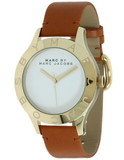 Marc Jacobs Blade White Dial Brown Leather Strap Watch for Women - MBM1218