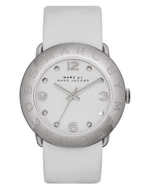 Buy Shop Marc Jacobs Blade White Dial White Leather Strap Watch for Women - MBM1223 USA Online