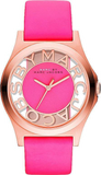 Buy Shop Marc Jacobs Henry Skeleton Pink Dial Pink Leather Strap Watch for Women - MBM1243 USA Online