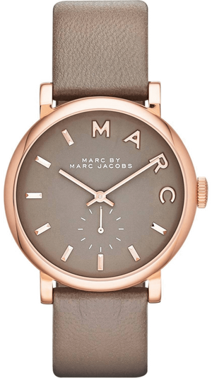 Buy Shop Marc Jacobs Baker Grey Dial Grey Leather Strap Watch for Women - MBM1266 USA Online