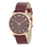 Buy Shop Marc Jacobs Baker Maroon Dial Maroon Leather Strap Watch for Women - MBM1267 USA Online