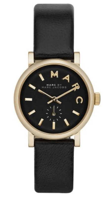 Buy Shop Marc Jacobs Baker Black Dial Black Leather Strap Watch for Women - MBM1273 USA Online