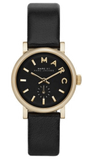 Buy Shop Marc Jacobs Baker Black Dial Black Leather Strap Watch for Women - MBM1273 USA Online