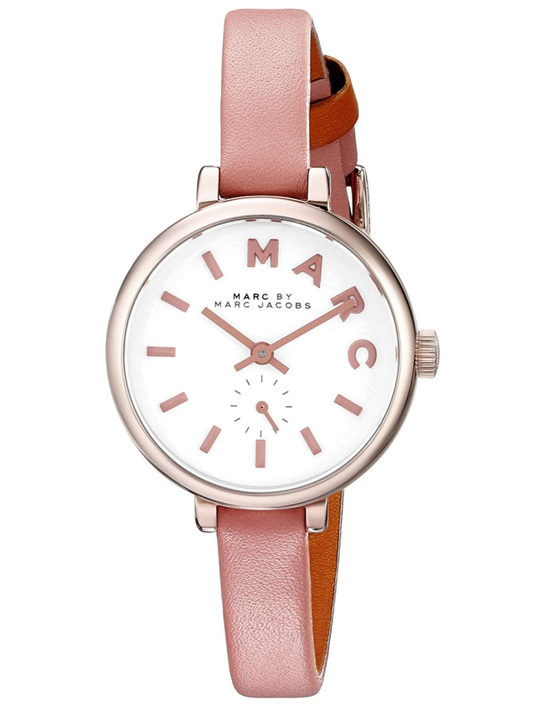 Buy Shop Marc Jacobs Sally White Dial Orange Leather Strap Watch for Women - MBM1355 USA Online