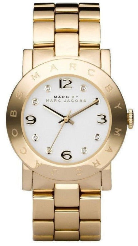 Buy Shop Marc Jacobs Amy White Dial Gold Steel Strap Watch for Women - MBM3056 USA Online