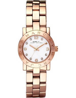 Buy Shop Marc Jacobs Mini Amy White Dial Rose Gold Steel Strap Watch for Women - MBM3078 USA Online