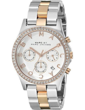 Buy Shop Marc Jacobs Henry Chronograph Silver Dial Two Tone Steel Strap Watch for Women - MBM3106 USA Online