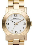 Buy Shop Marc Jacobs Amy White Dial Gold Steel Strap Watch for Women - MBM3182 USA Online