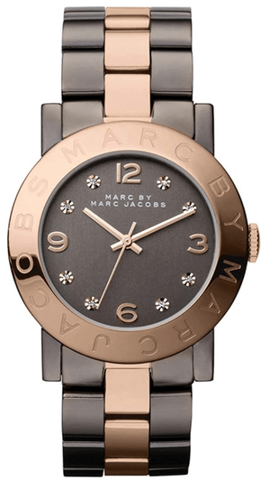Buy Shop Marc Jacobs Amy Grey Dial Two Tone Steel Strap Watch for Women - MBM3195 USA Online