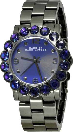 Buy Shop Marc Jacobs Amy Purple Dial Black Steel Strap Watch for Women - MBM3224 USA Online