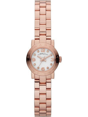 Marc Jacobs Amy White Dial Rose Gold Steel Strap Watch for Women - MBM8613