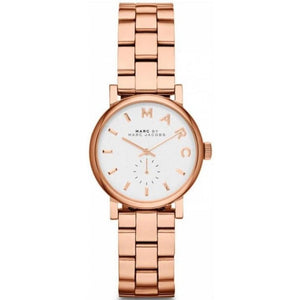 Buy Shop Marc Jacobs Baker White Dial Rose Gold Steel Strap Watch for Women - MBM3248 USA Online