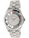 Buy Shop Marc Jacobs Henry Skeleton Silver Dial Silver Steel Strap Watch for Women - MBM3262 USA Online