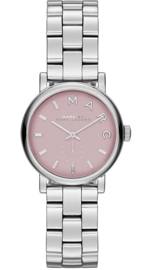 Buy Shop Marc Jacobs Baker Pink Dial Silver Steel Strap Watch for Women - MBM3283 USA Online