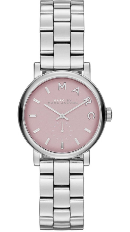 Buy Shop Marc Jacobs Baker Pink Dial Silver Steel Strap Watch for Women - MBM3283 USA Online