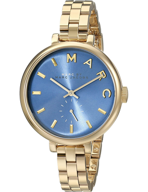Buy Shop Marc Jacobs Sally Blue Dial Gold Steel Strap Watch for Women - MBM3366 USA Online
