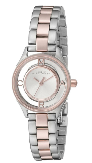 Buy Shop Marc Jacobs Tether Transparent White Dial Two Tone Steel Strap Watch for Women - MBM3418 USA Online