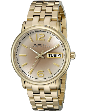 Buy Shop Marc Jacobs Fergus Gunmetal Grey Dial Gold Steel Strap Watch for Women - MBM3429 USA Online