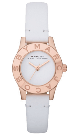 Buy Shop Marc Jacobs Mini Blade White Dial White Leather Strap Watch for Women - MBM1207 USA Online
