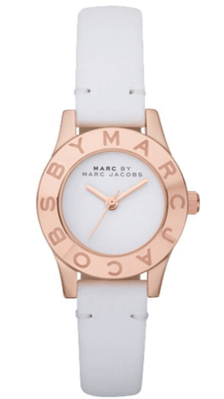 Buy Shop Marc Jacobs Mini Blade White Dial White Leather Strap Watch for Women - MBM1207 USA Online