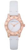 Buy Shop Marc Jacobs Mini Blade White Dial White Leather Strap Watch for Women - MBM1207 USA Online