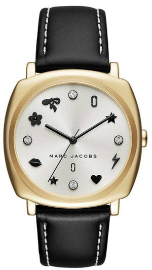 Buy Shop Marc Jacobs Mandy White Dial Black Leather Strap Watch for Women - MJ1564 USA Online