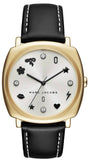 Buy Shop Marc Jacobs Mandy White Dial Black Leather Strap Watch for Women - MJ1564 USA Online