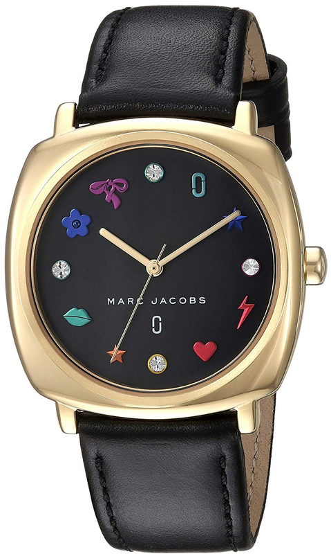 Buy Shop Marc Jacobs Mandy Black Dial Black Leather Strap Watch for Women - MJ1597 USA Online