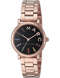 Buy Shop Marc Jacobs Roxy Black Dial Rose Gold Steel Strap Watch for Women - MJ3569 USA Online