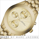 Buy Shop Marc Jacobs Peeker Chronograph Gold Dial Gold Steel Strap Watch for Women - MBM3393 USA Online
